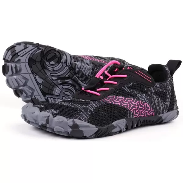 imageJoomra Womens Minimalist Trail Running Barefoot Shoes  Wide Toe Box  Zero DropArose RedKnit