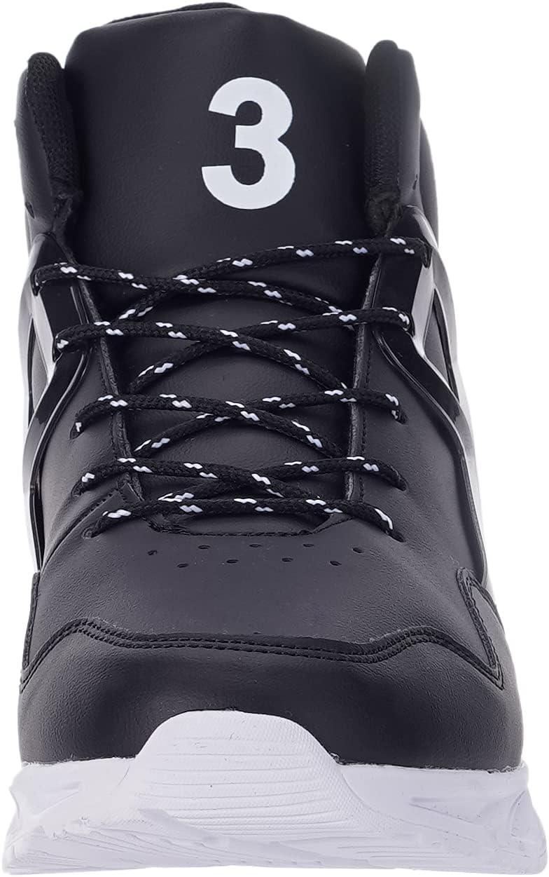 imageJoomra Mens Fashion Sneakers Black for Work Walking Jogging Size 11 Boys Gym Fitness Lace up High High Top Cushion Trainer Athletic Tennis Shoes 45