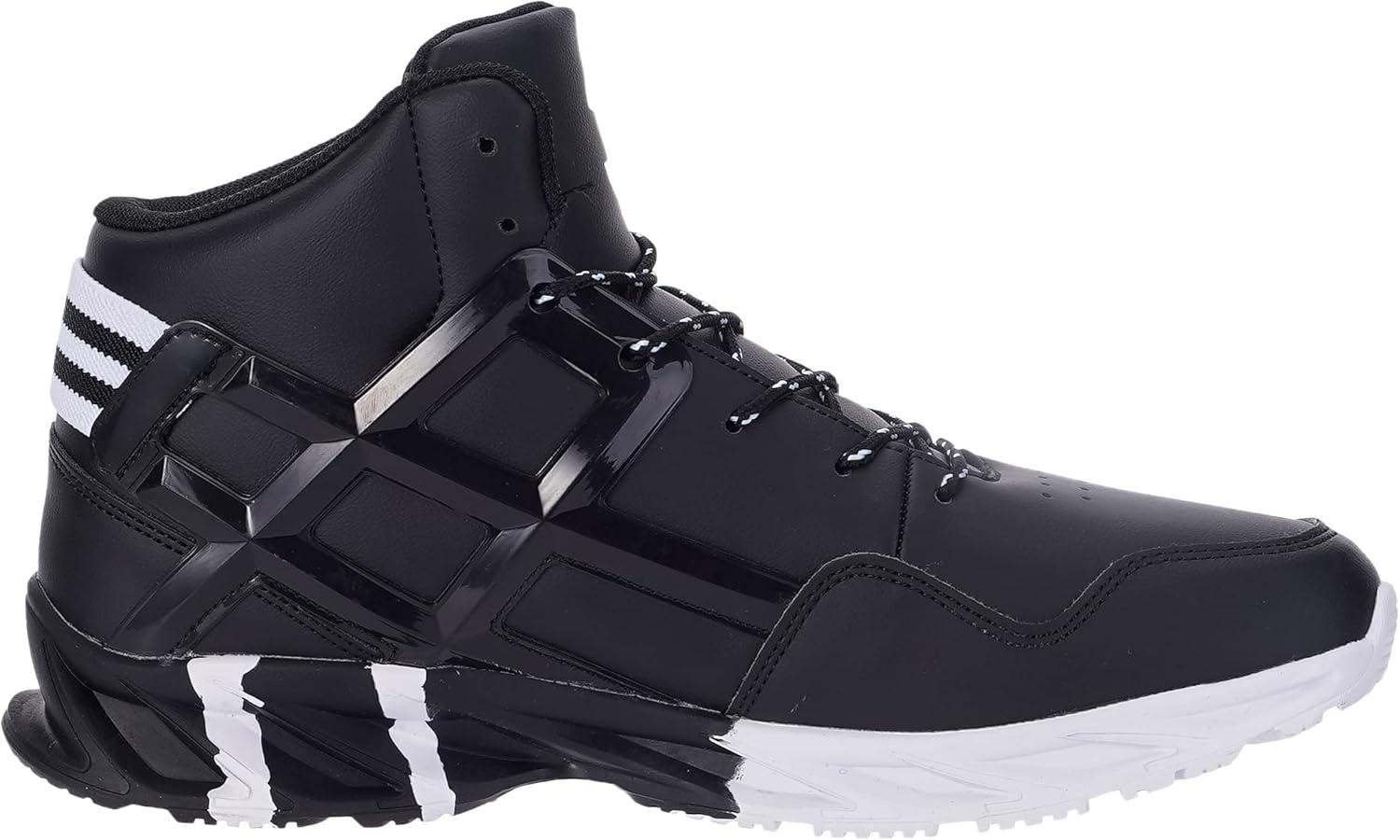 imageJoomra Mens Fashion Sneakers Black for Work Walking Jogging Size 11 Boys Gym Fitness Lace up High High Top Cushion Trainer Athletic Tennis Shoes 45