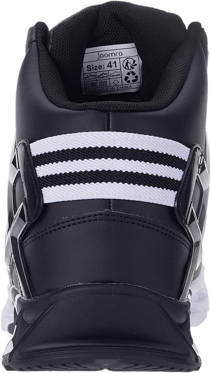 imageJoomra Mens Fashion Sneakers Black for Work Walking Jogging Size 11 Boys Gym Fitness Lace up High High Top Cushion Trainer Athletic Tennis Shoes 45