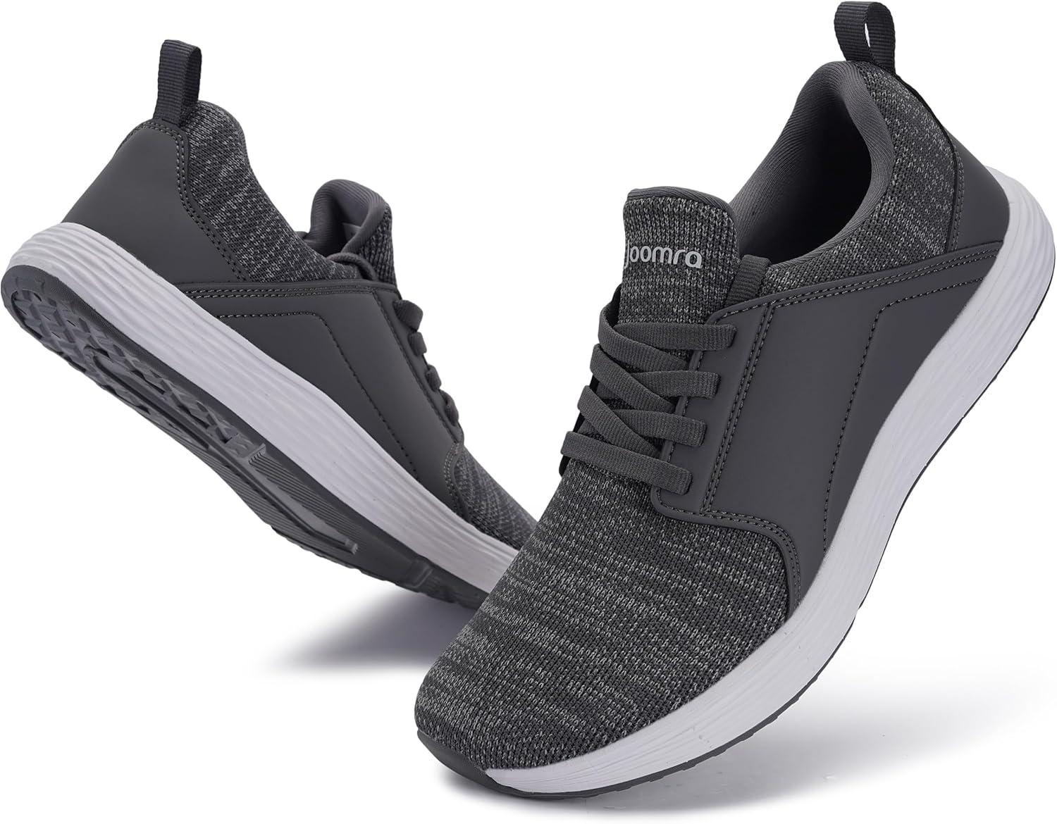 imageJoomra Mens Zero Drop Running Tennis Shoes  Slip on Walking Sneakers  Wide Toe BoxS86  Grey