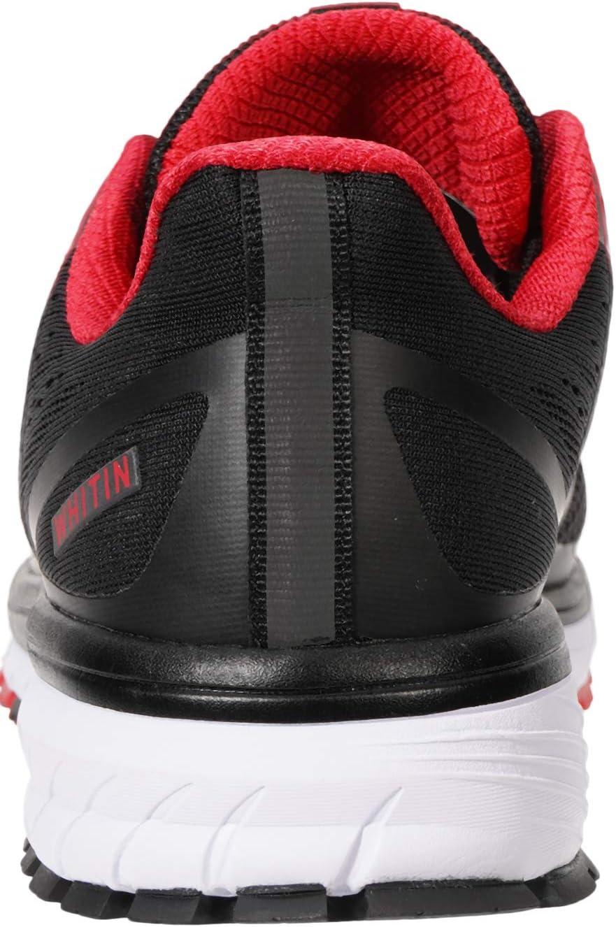 imageJoomra Whitin Mens Supportive Running Shoes Cushioned Athletic SneakersBlack RedMesh
