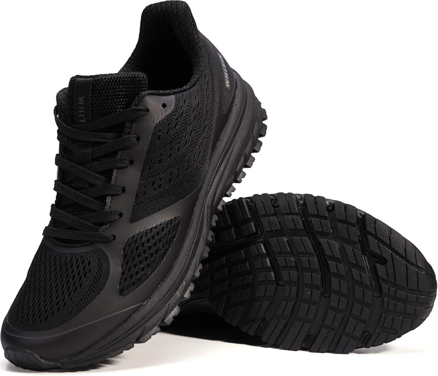 imageJoomra Whitin Mens Supportive Running Shoes Cushioned Athletic SneakersBlackMesh