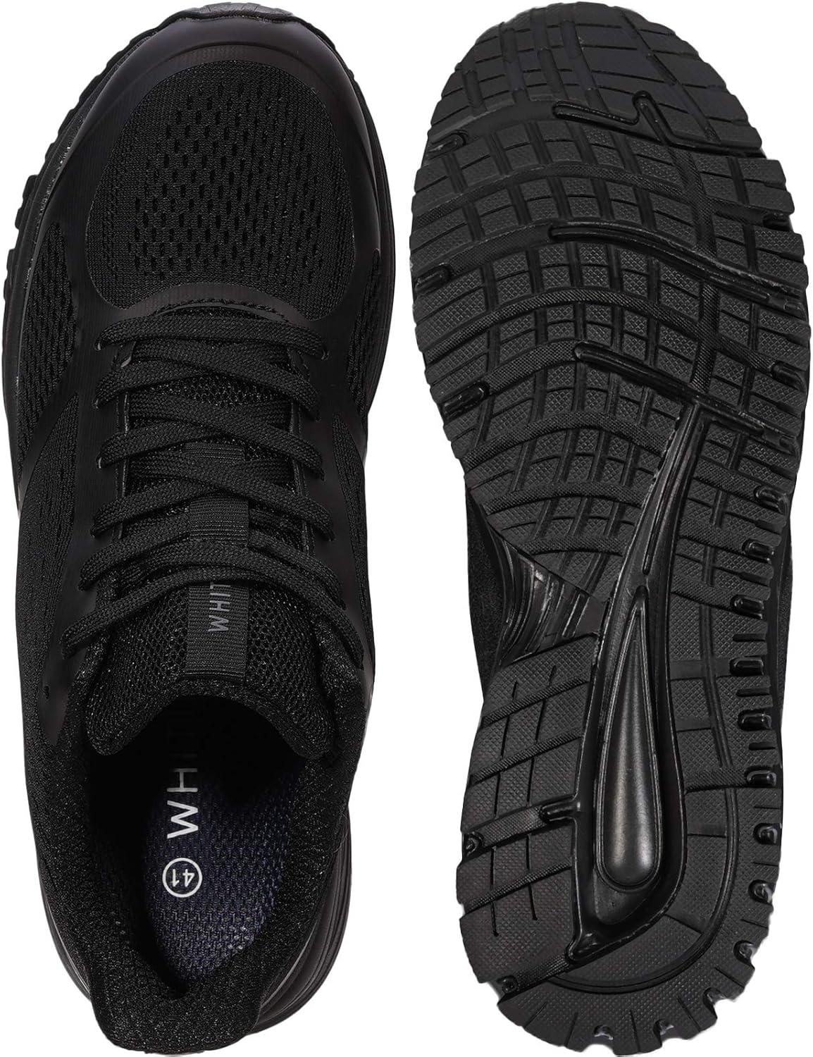 imageJoomra Whitin Mens Supportive Running Shoes Cushioned Athletic SneakersBlackMesh