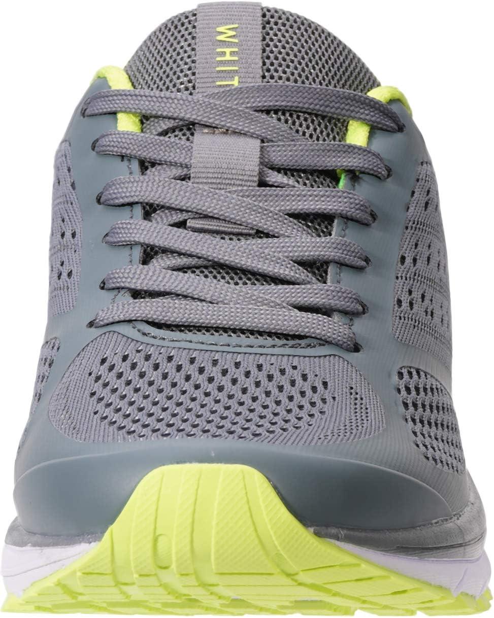 imageJoomra Whitin Mens Supportive Running Shoes Cushioned Athletic SneakersGrey Neon GreenMesh