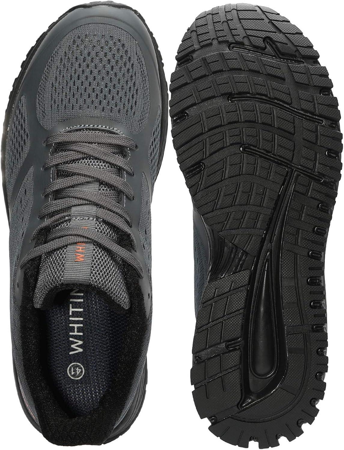 imageJoomra Whitin Mens Supportive Running Shoes Cushioned Athletic SneakersGreyMesh