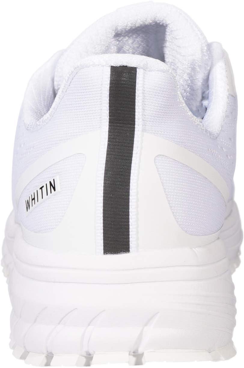 imageJoomra Whitin Mens Supportive Running Shoes Cushioned Athletic SneakersWhiteMesh