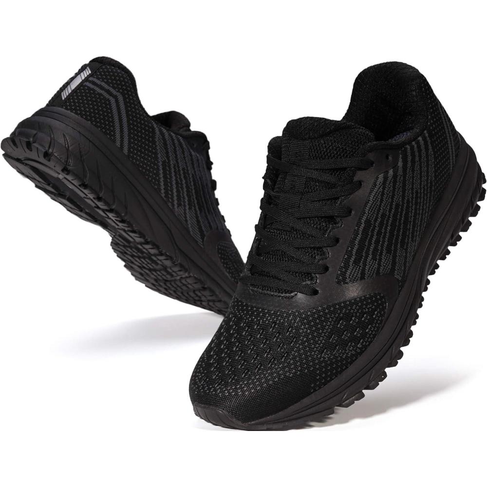 imageJoomra Whitin Mens Supportive Running Shoes Cushioned Athletic SneakersS5  All Black
