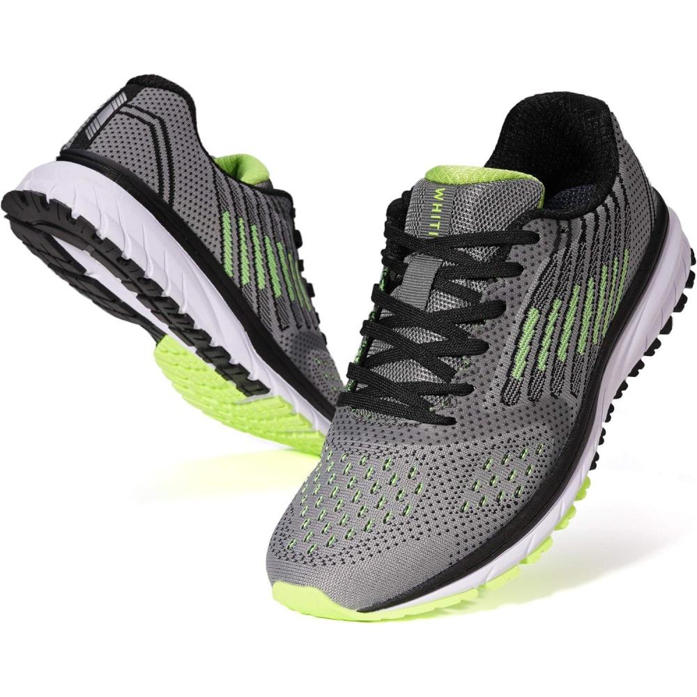 imageJoomra Whitin Mens Supportive Running Shoes Cushioned Athletic SneakersS5  Grey Green