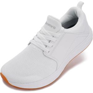imageJoomra Mens Zero Drop Running Tennis Shoes  Slip on Walking Sneakers  Wide Toe BoxS86  White