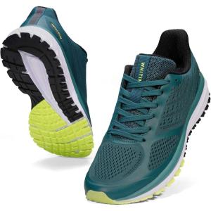imageJoomra Whitin Mens Supportive Running Shoes Cushioned Athletic SneakersBlackish GreenMesh