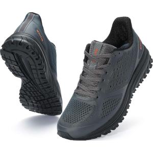 imageJoomra Whitin Mens Supportive Running Shoes Cushioned Athletic SneakersGreyMesh