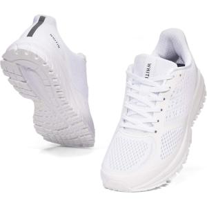 imageJoomra Whitin Mens Supportive Running Shoes Cushioned Athletic SneakersWhiteMesh