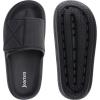 imageJoomra Slides for Women and Men Recovery Pillow Slippers Diabetic Sandals  Adjustable Strap  Dual Cushioned Thick SoleAdjustable  Black