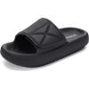 imageJoomra Slides for Women and Men Recovery Pillow Slippers Diabetic Sandals  Adjustable Strap  Dual Cushioned Thick SoleAdjustable  Black