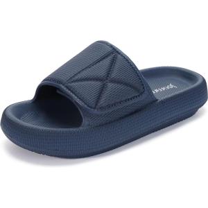 imageJoomra Slides for Women and Men Recovery Pillow Slippers Diabetic Sandals  Adjustable Strap  Dual Cushioned Thick SoleAdjustable  Blue