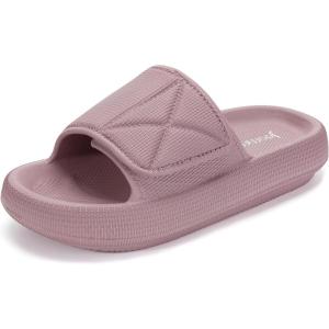 imageJoomra Slides for Women and Men Recovery Pillow Slippers Diabetic Sandals  Adjustable Strap  Dual Cushioned Thick SoleAdjustable  Blush