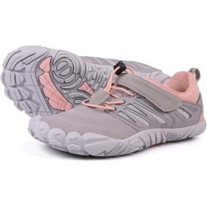 imageJoomra Womens Trail Running Barefoot Shoes  Wide Toe Box Minimalist Sneakers  Zero DropW30  Grey Pink