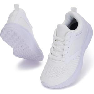 imageJoomra Womens Wide Toe Box Walking Shoes  Wide Athletic Tennis Sneakers  Rubber OutsoleS76  All White