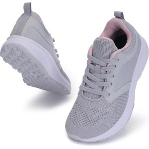 imageJoomra Womens Wide Toe Box Walking Shoes  Wide Athletic Tennis Sneakers  Rubber OutsoleS76  Light Grey