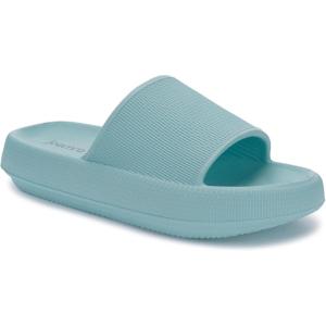 imageJoomra Pillow Slippers for Women and Men Non Slip Quick Drying Shower Slides Bathroom Sandals  Ultra Cushion  Thick SoleLight Blue