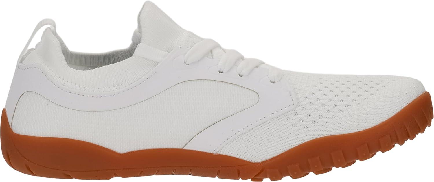 imageJoomra Womens Wide Minimalist Barefoot Shoes  Wide Toe Box Fashion Sneakers  Zero Drop Grippy SolePure White