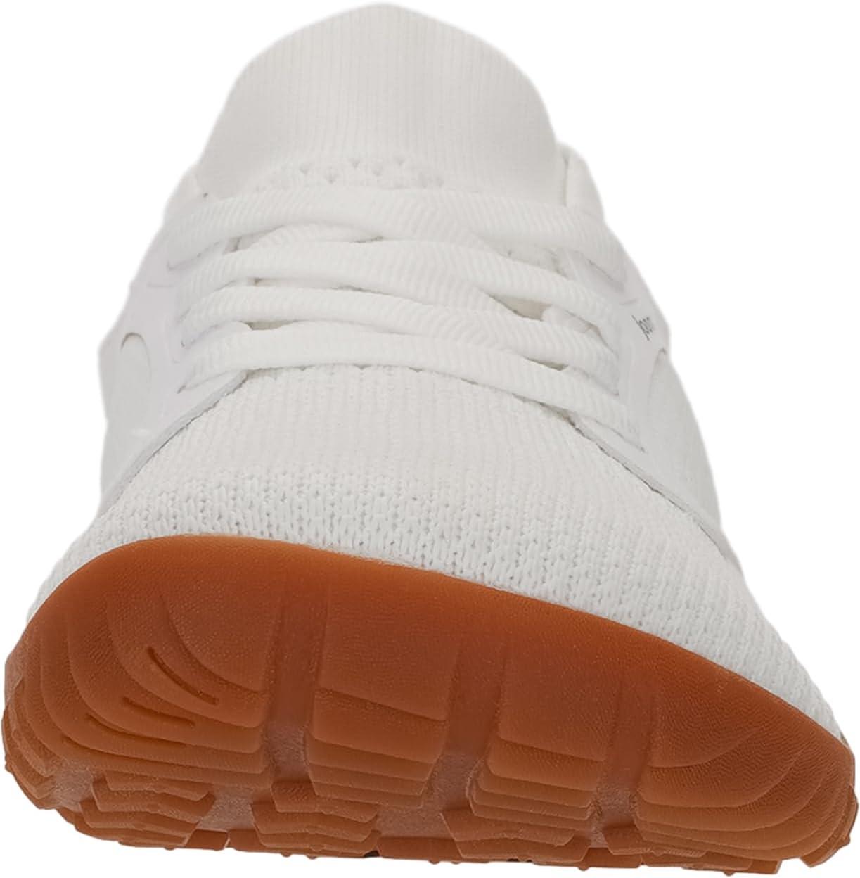 imageJoomra Womens Wide Minimalist Barefoot Shoes  Wide Toe Box Fashion Sneakers  Zero Drop Grippy SolePure White