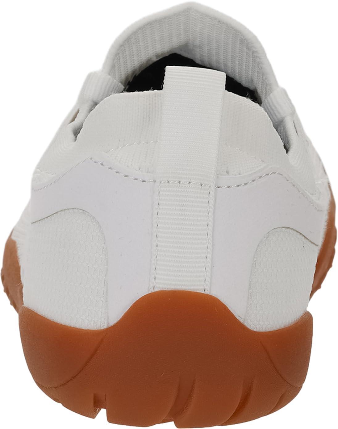 imageJoomra Womens Wide Minimalist Barefoot Shoes  Wide Toe Box Fashion Sneakers  Zero Drop Grippy SolePure White