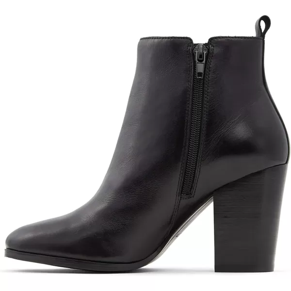 ALDO Womens Noemieflex Block Heel Ankle BootBlack Leather