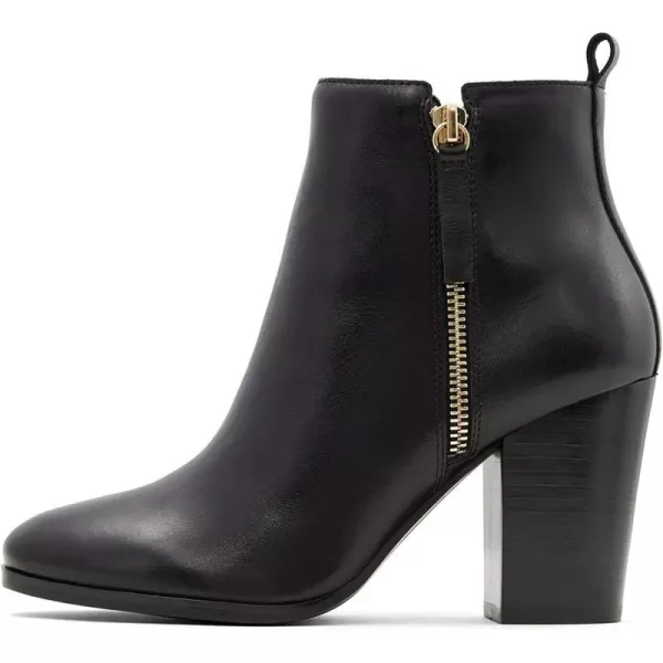 ALDO Womens Noemieflex Block Heel Ankle BootBlack Leather