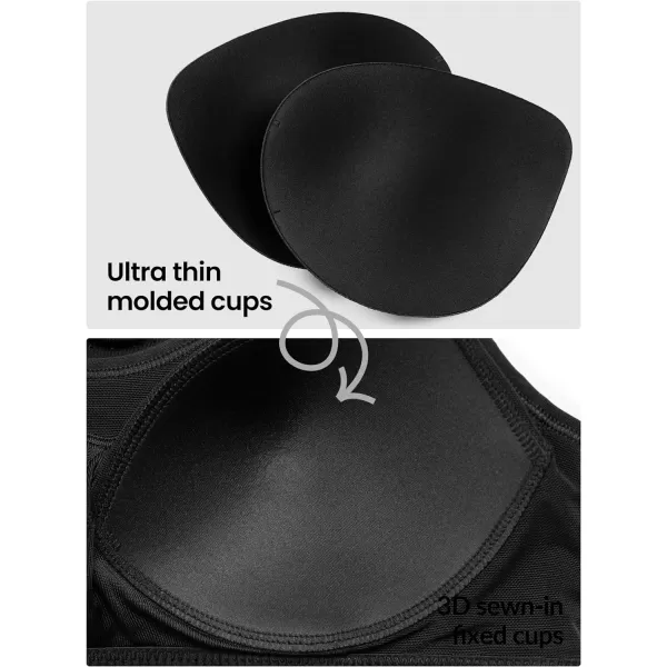 Yvette Adjustable High Impact Support Bra  Racerback Sports Bras for Rnning WorkoutBlack