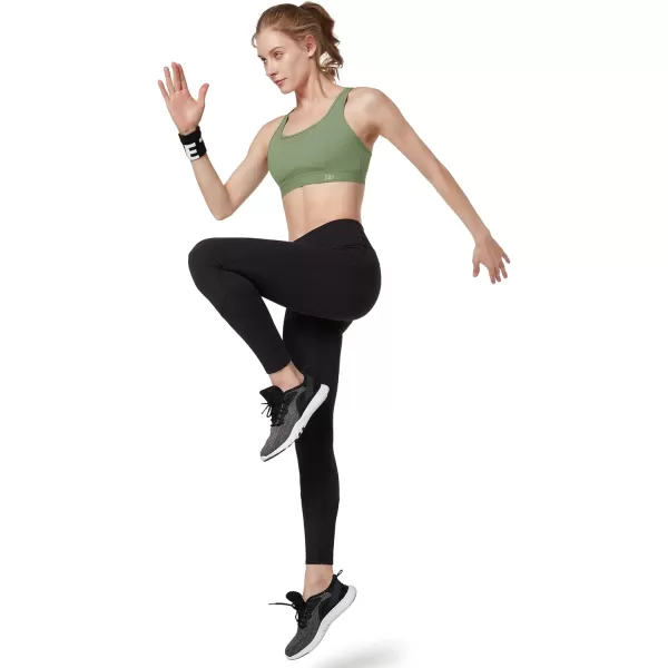 Yvette Adjustable High Impact Support Bra  Racerback Sports Bras for Rnning WorkoutGreen
