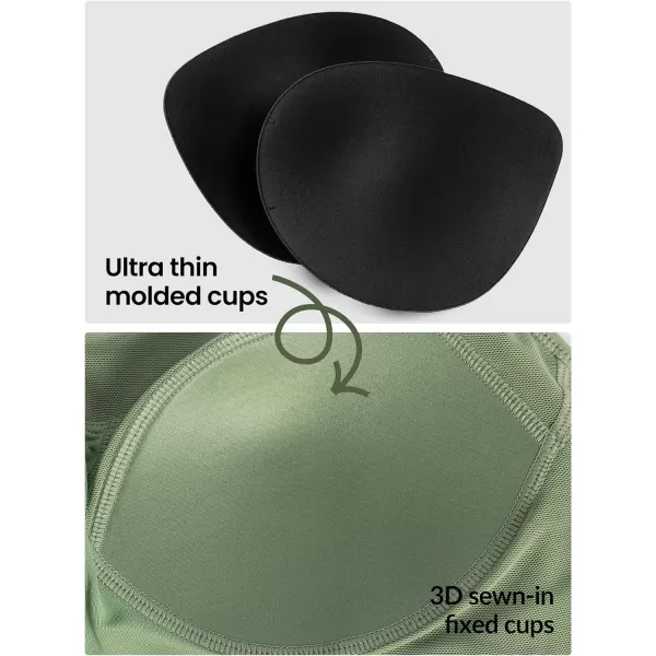 Yvette Adjustable High Impact Support Bra  Racerback Sports Bras for Rnning WorkoutGreen