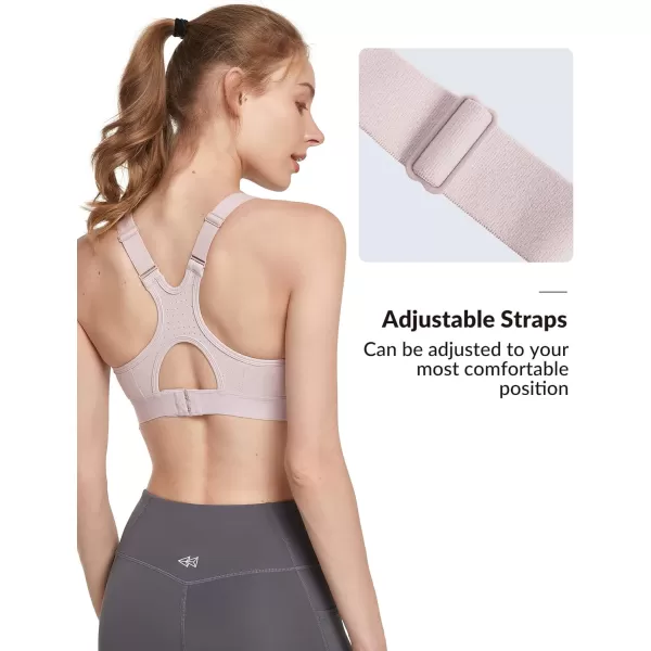 Yvette Adjustable High Impact Support Bra  Racerback Sports Bras for Rnning WorkoutPurple