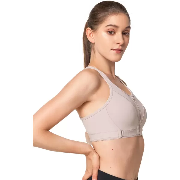 Yvette Adjustable Sports Bra High Impact Front Closure Sports Bras for Women High Support for Large BustPurple