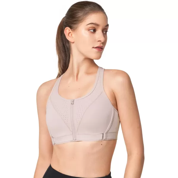 Yvette Adjustable Sports Bra High Impact Front Closure Sports Bras for Women High Support for Large BustPurple