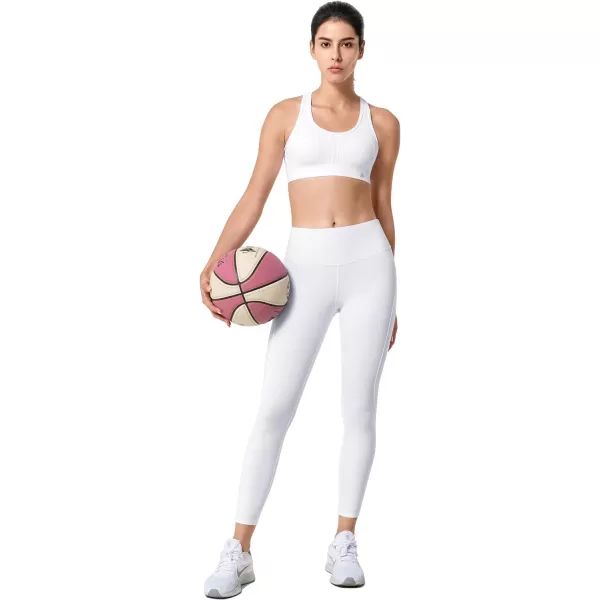 Yvette Adjustable Sports Bras for Women High Impact Support Running Workout Fitness Bra for Large BustWhite