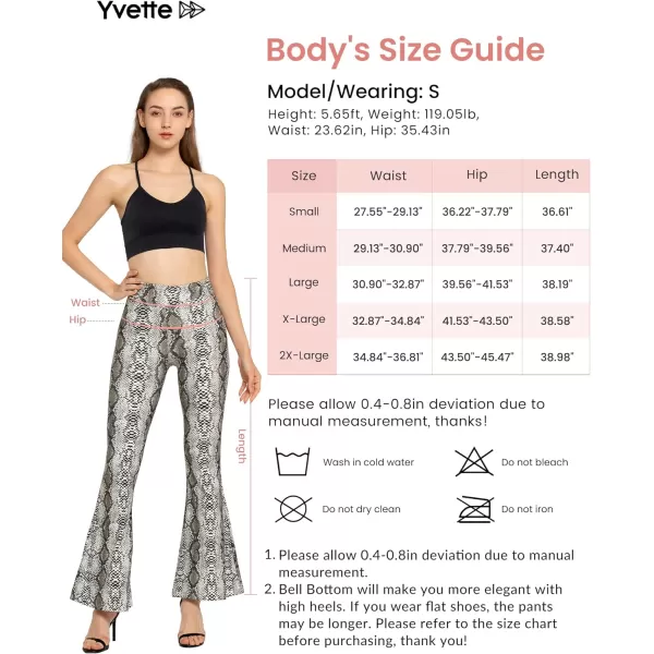 Yvette Bell Bottom Lace Flare Pants High Waisted PetitePlus Size Womens Sexy Dressy or Casual Stretchy Black amp PrintedGrey Serpentine