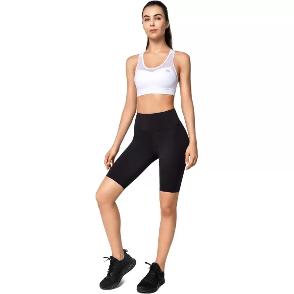 Yvette Biker Shorts Leggings with Pockets for Women High Waist Tummy Control Moisure Wicking Bike PantsBlack