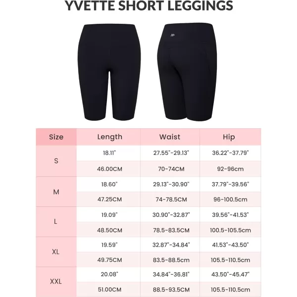 Yvette Biker Shorts Leggings with Pockets for Women High Waist Tummy Control Moisure Wicking Bike PantsBlack