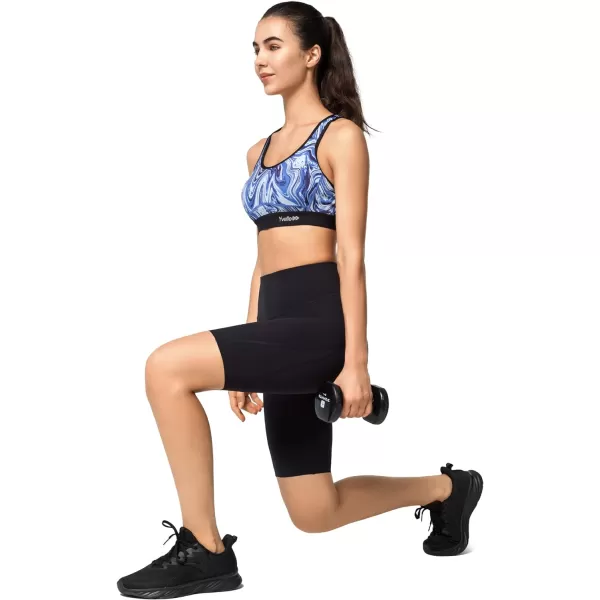 Yvette Biker Shorts Leggings with Pockets for Women High Waist Tummy Control Moisure Wicking Bike PantsBlack