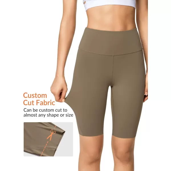 Yvette Biker Shorts Leggings with Pockets for Women High Waist Tummy Control Moisure Wicking Bike PantsDark Brown