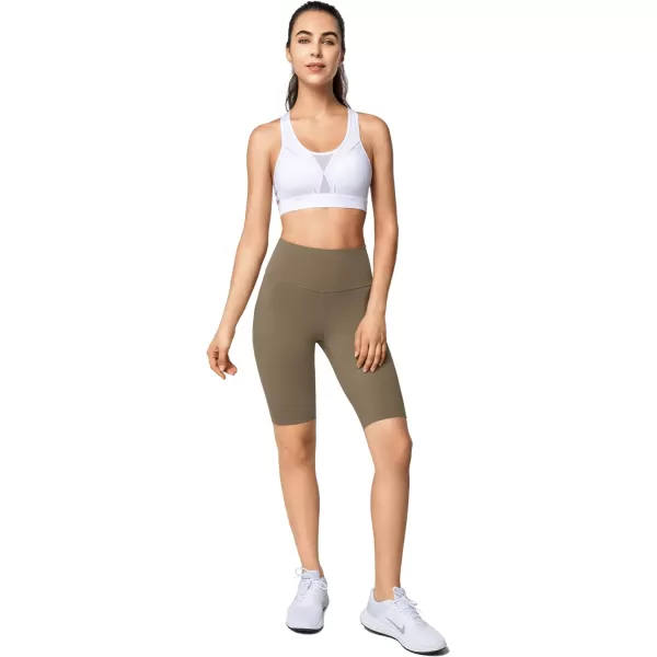Yvette Biker Shorts Leggings with Pockets for Women High Waist Tummy Control Moisure Wicking Bike PantsDark Brown