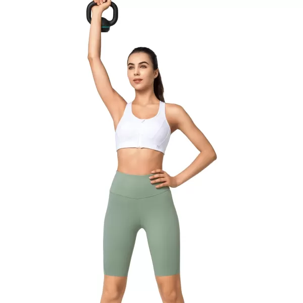 Yvette Biker Shorts Leggings with Pockets for Women High Waist Tummy Control Moisure Wicking Bike PantsGreen
