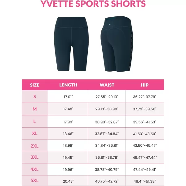 Yvette Biker Shorts with Pockets for Women High Waisted Tummy Control Yoga Workout Running LeggingsBlue