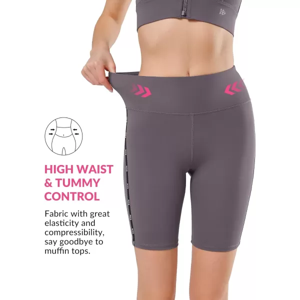 Yvette Biker Shorts with Pockets for Women High Waisted Tummy Control Yoga Workout Running LeggingsRed