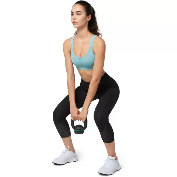 Yvette Capri Leggings High Waisted Mesh Splicing Workout Leggings Butt Lifting Tummy Control Workout Leggings for WomenBlack