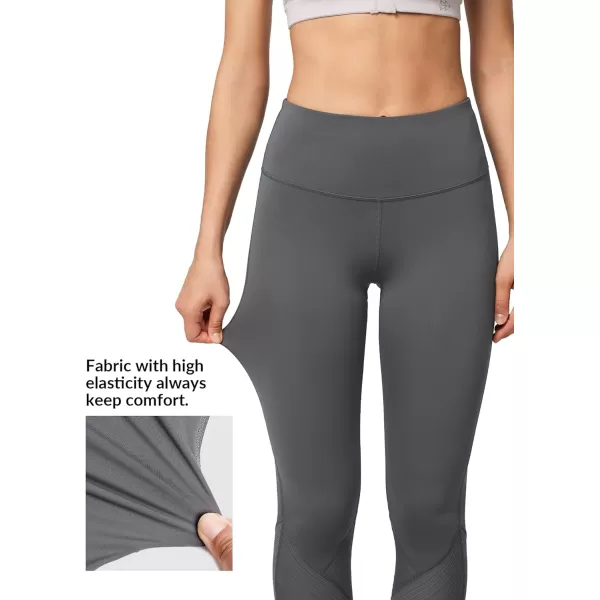 Yvette Capri Leggings High Waisted Mesh Splicing Workout Leggings Butt Lifting Tummy Control Workout Leggings for WomenGrey
