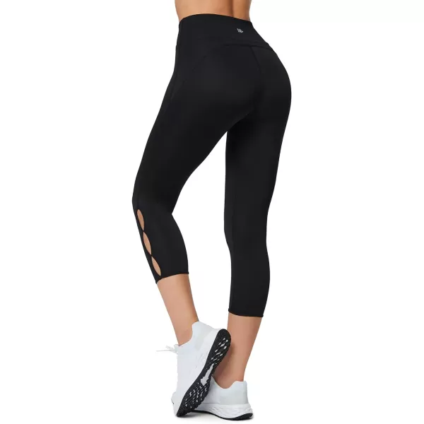 Yvette Capri Leggings for Women High Waist Tummy Control Workout Running Tights with HollowOut DesignYvette Capri Leggings for Women High Waist Tummy Control Workout Running Tights with HollowOut Design