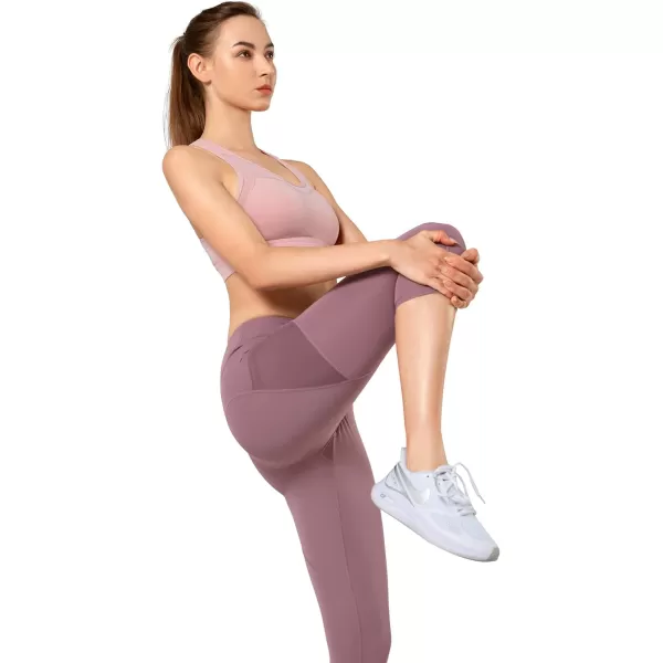 Yvette Capri Leggings for Women with Pockets High Waisted Tummy Control Workout Yoga Pants Buttery SoftPurple
